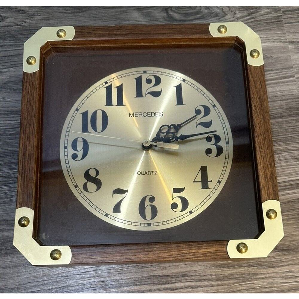 Mid Century Modern Vintage Mercedes Clock Mantle / Hanging Tested & Working!